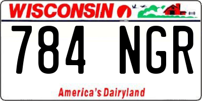 WI license plate 784NGR