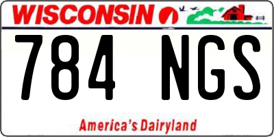 WI license plate 784NGS