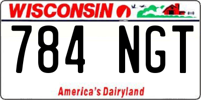 WI license plate 784NGT