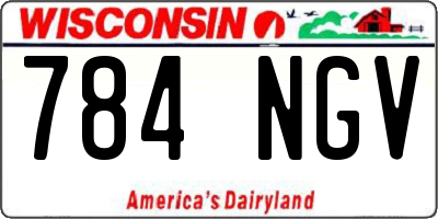 WI license plate 784NGV