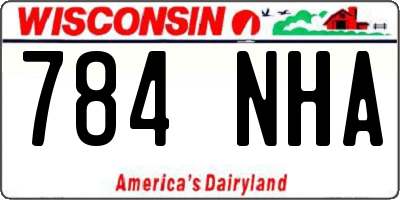 WI license plate 784NHA