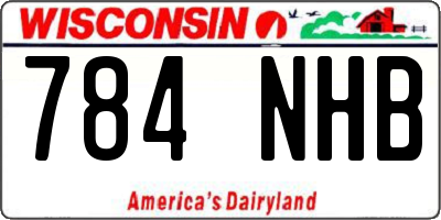 WI license plate 784NHB