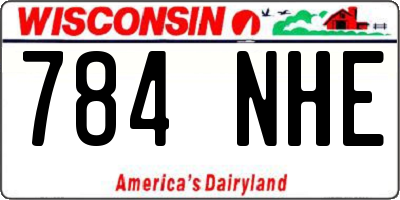 WI license plate 784NHE