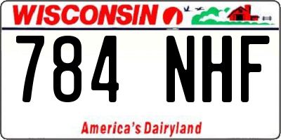 WI license plate 784NHF