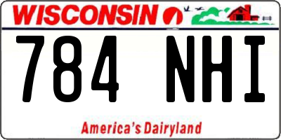 WI license plate 784NHI