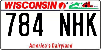 WI license plate 784NHK