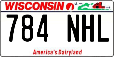 WI license plate 784NHL