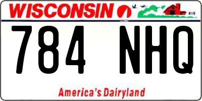 WI license plate 784NHQ