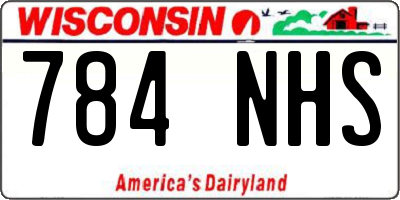 WI license plate 784NHS