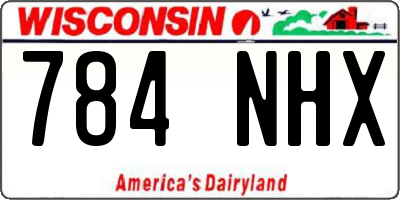 WI license plate 784NHX