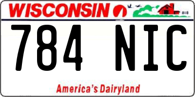 WI license plate 784NIC