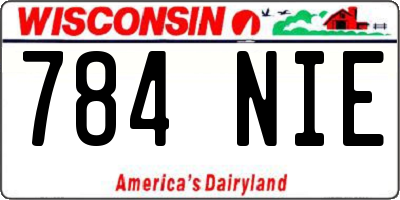 WI license plate 784NIE