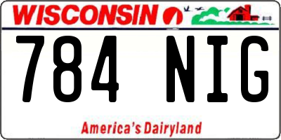 WI license plate 784NIG