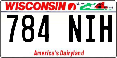 WI license plate 784NIH