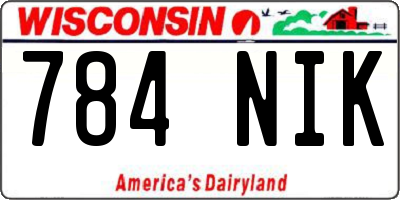 WI license plate 784NIK