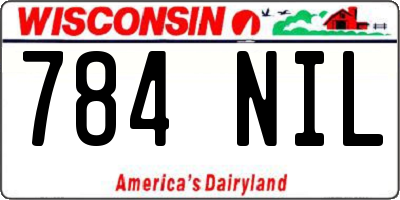 WI license plate 784NIL