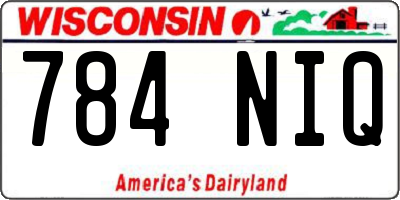 WI license plate 784NIQ