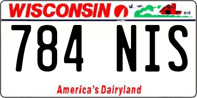 WI license plate 784NIS