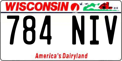 WI license plate 784NIV