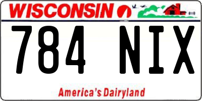 WI license plate 784NIX