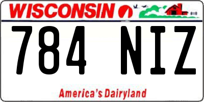 WI license plate 784NIZ