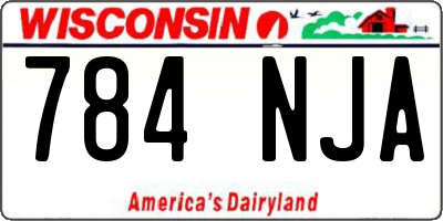 WI license plate 784NJA