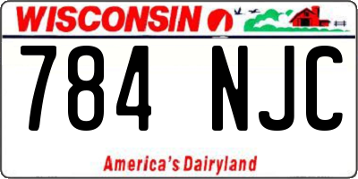 WI license plate 784NJC