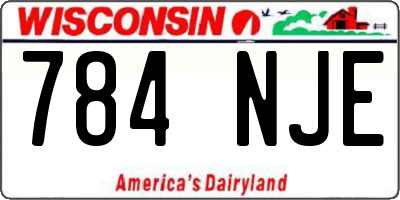 WI license plate 784NJE