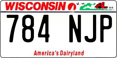 WI license plate 784NJP