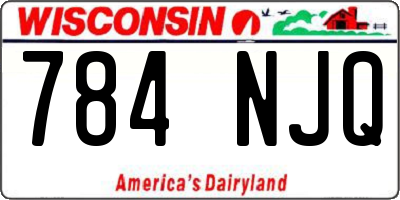 WI license plate 784NJQ