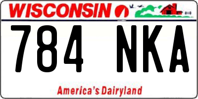 WI license plate 784NKA