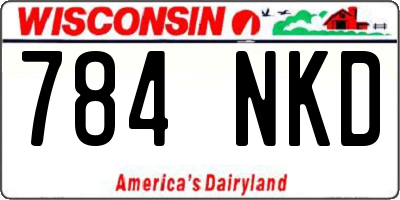 WI license plate 784NKD