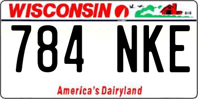 WI license plate 784NKE