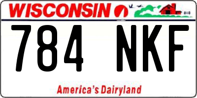 WI license plate 784NKF