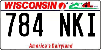 WI license plate 784NKI