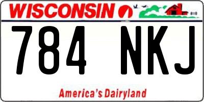 WI license plate 784NKJ