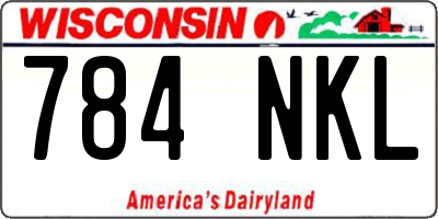 WI license plate 784NKL