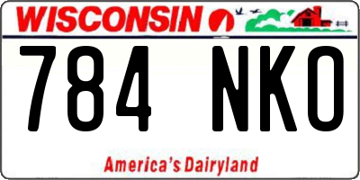 WI license plate 784NKO