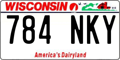 WI license plate 784NKY