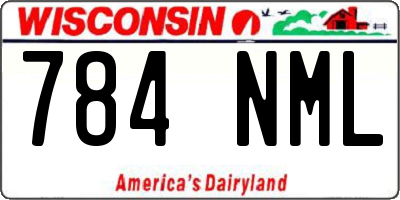 WI license plate 784NML