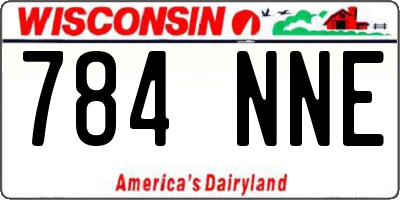 WI license plate 784NNE