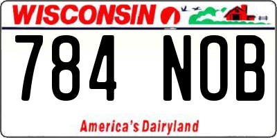 WI license plate 784NOB
