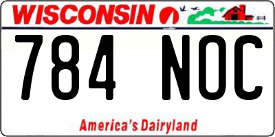 WI license plate 784NOC