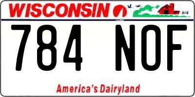 WI license plate 784NOF
