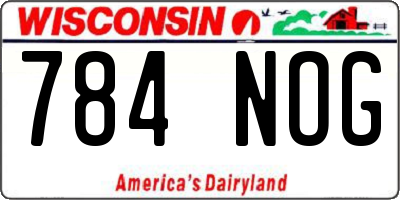 WI license plate 784NOG