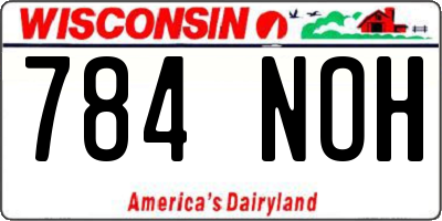 WI license plate 784NOH