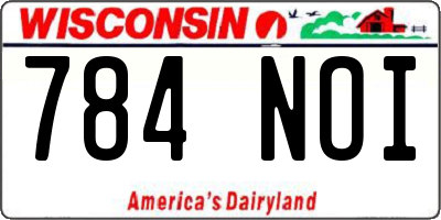 WI license plate 784NOI