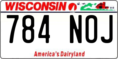 WI license plate 784NOJ