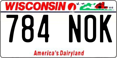 WI license plate 784NOK