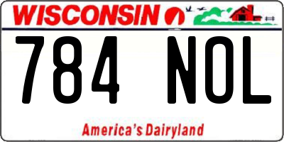 WI license plate 784NOL